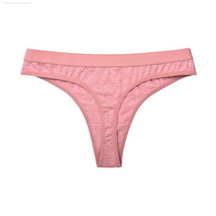 Sofra Soft Cotton Lace No Show Thong