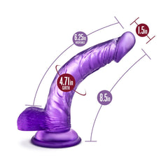 B Yours By Blush® | Sweet N' Hard 7 Realistic Curved G-Spot Long Dildo With Balls & Suction Cup Base