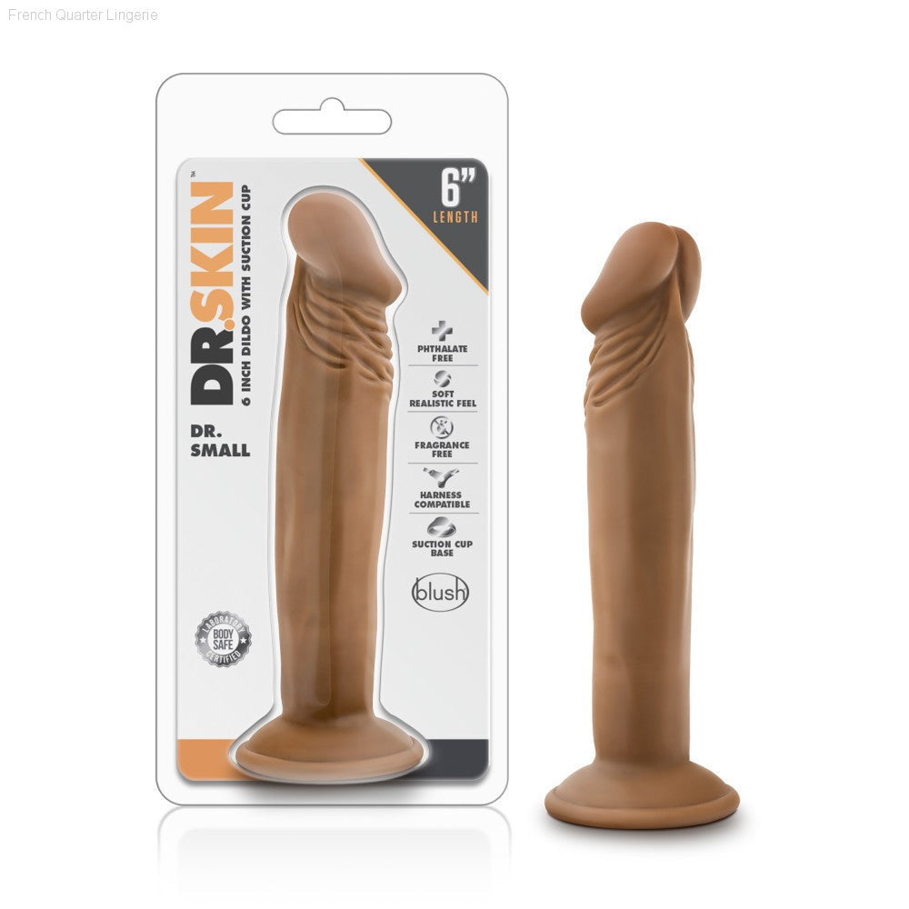 Dr. Skin By Blush® | Dr. Small Realistic 6.5-Inch Long Dildo With Suction Cup Base-French Quarter Lingerie