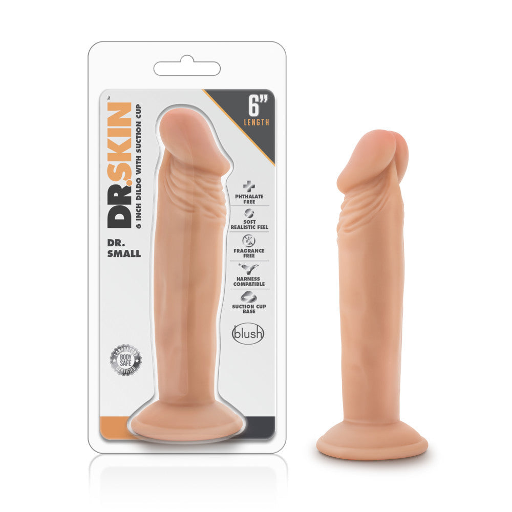 Dr. Skin By Blush® | Dr. Small Realistic 6.5-Inch Long Dildo With Suction Cup Base