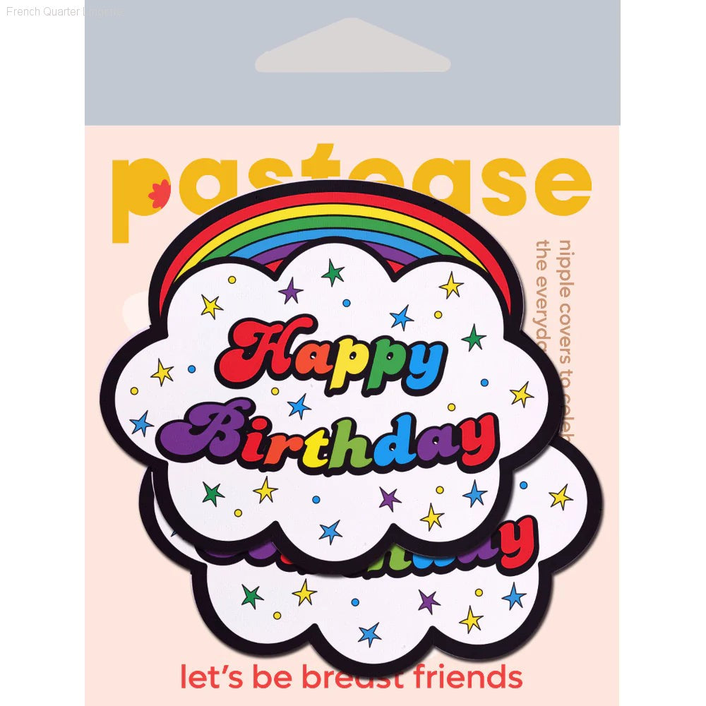 Cloud: Rainbow 'Happy Birthday' Cloud Nipple Pasties By Pastease®