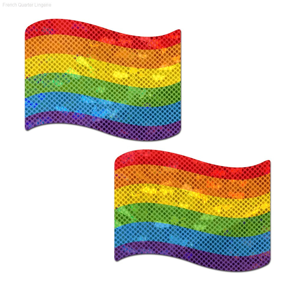 Flag: Gay Rainbow Waving Flag Nipple Pasties By Pastease®