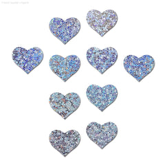 Body Minis: 10 Mini Pink Holographic Hearts Nipple & Body Pasties By Pastease®