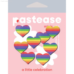 Body Minis: 10 Mini Pink Holographic Hearts Nipple & Body Pasties By Pastease®