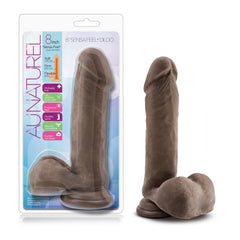 Au Naturel Realistic 8-Inch Long Dildo With Balls & Suction Cup Base