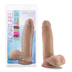 Au Naturel Realistic Beige 7-Inch Long Dildo With Balls & Suction Cup Base