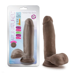 Au Naturel Realistic Beige 7-Inch Long Dildo With Balls & Suction Cup Base