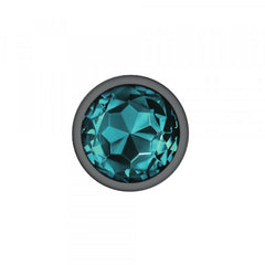 Cheeky Charms - Gunmetal Metal Butt Plug - Round/Teal