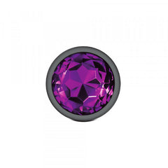 Cheeky Charms - Gunmetal Metal Butt Plug - Round/Purple