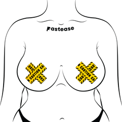 Plus X: Crossed Caution Tape Nipple Pasties by Pastease®