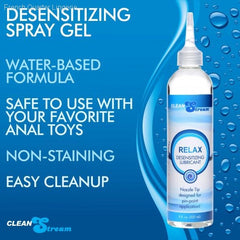 Lubricants - Relax Anal Desensitizing Glide 8oz