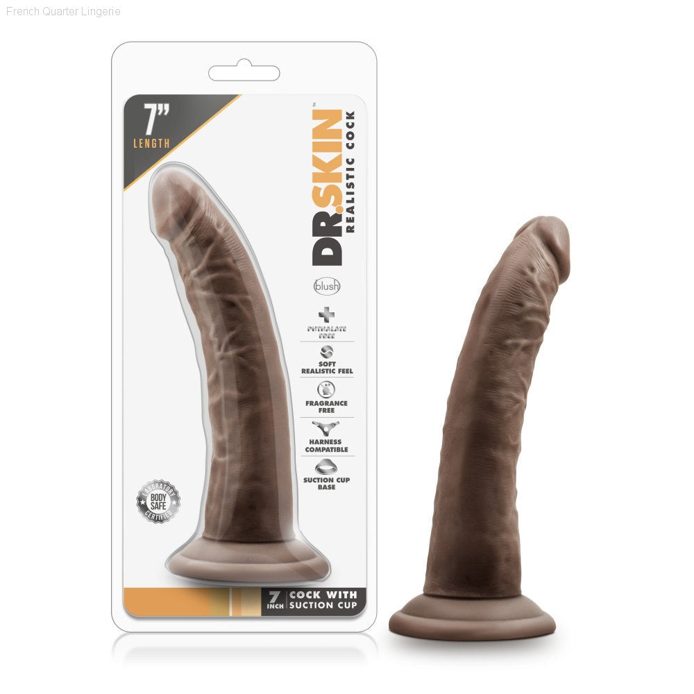 Dr. Skin By Blush® | Realistic 7.5-Inch Long Dildo With Suction Cup Base-French Quarter Lingerie