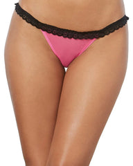 Stretch Mesh with Spandex and Stretch Lace Open Back Heart Panty