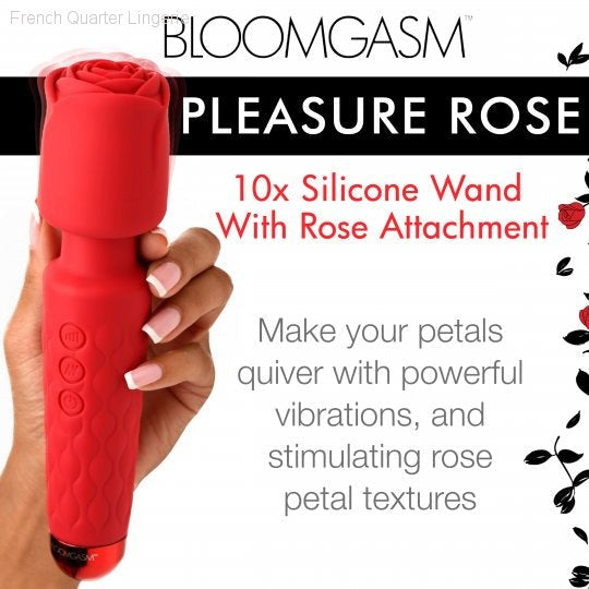Deluxe Silicone Rose Wand-French Quarter Lingerie