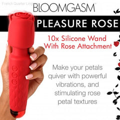Deluxe Silicone Rose Wand-French Quarter Lingerie