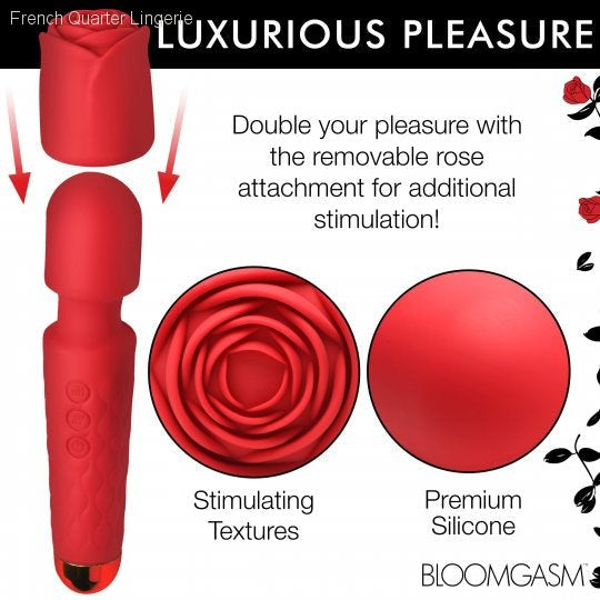Deluxe Silicone Rose Wand-French Quarter Lingerie
