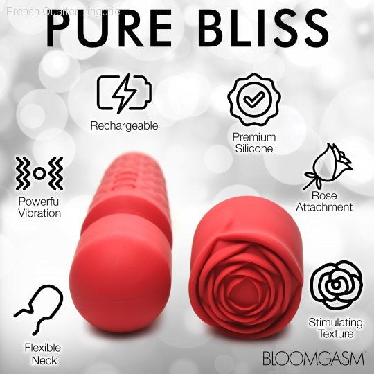 Deluxe Silicone Rose Wand-French Quarter Lingerie
