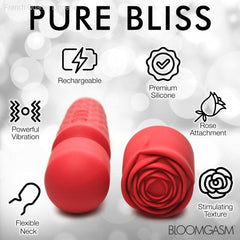 Deluxe Silicone Rose Wand-French Quarter Lingerie