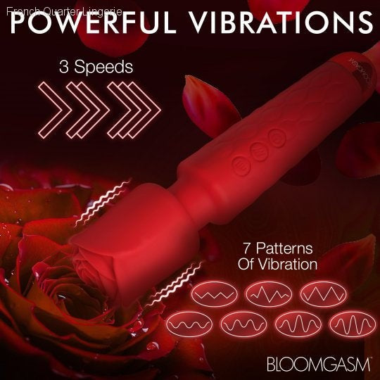 Deluxe Silicone Rose Wand-French Quarter Lingerie