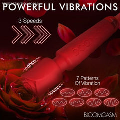 Deluxe Silicone Rose Wand-French Quarter Lingerie