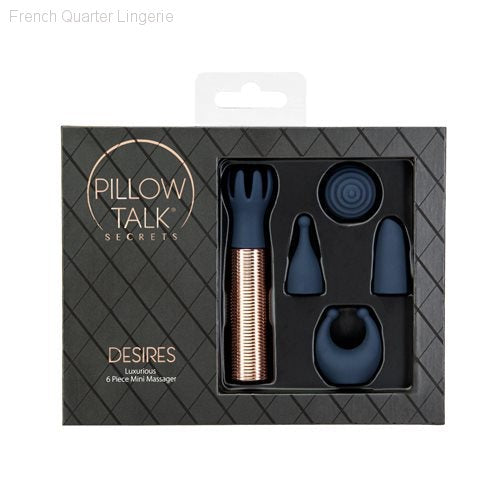 Pillow Talk® Secrets Desires 6-Piece Mini Massager Set - Navy