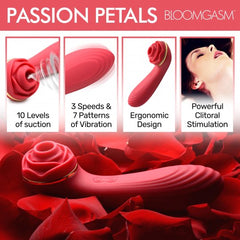 Passion Petals 10X Silicone Double-Sided Suction Rose Vibrator