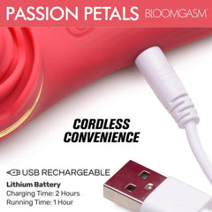 Passion Petals 10X Silicone Double-Sided Suction Rose Vibrator