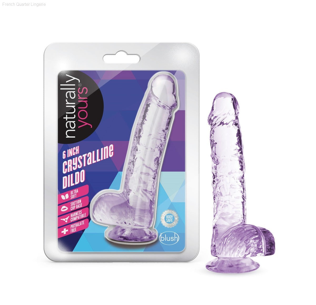 Naturally Yours Realistic 6-Inch Long Dildo With Balls & Suction Cup Base