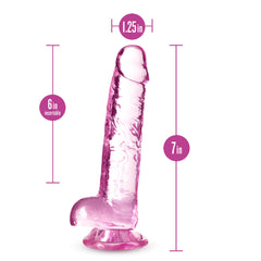 Naturally Yours Realistic Amethyst 7-Inch Long Dildo With Balls & Suction Cup Base