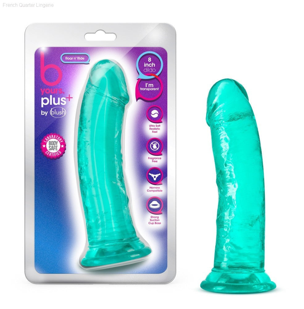 B Yours Plus By Blush® | Roar N’ Ride Realistic 8-Inch Long Dildo With Suction Cup Base-French Quarter Lingerie
