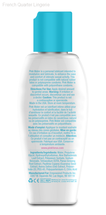 PINK Water Based Lubricant French Quarter Lingerie PINK Water Based Lubricant French Quarter Lingerie