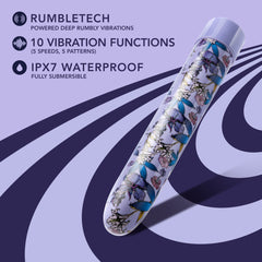 Limited Addiction By Blush® | Floradelic Slimline Purple Vibrator with Powerful RumboTech™ Technology