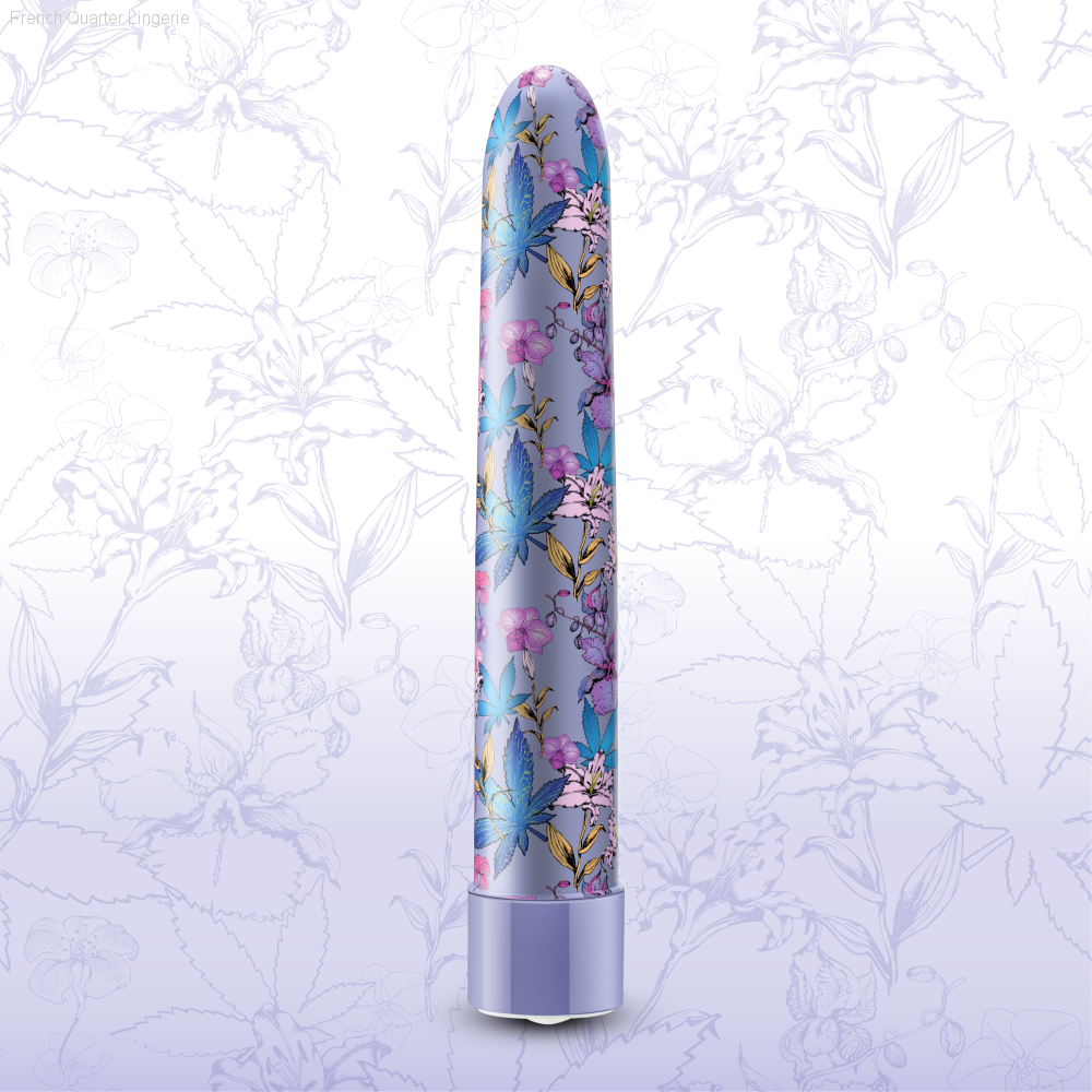 Rechargeable Vibrators - Limited Addiction By Blush® | Floradelic Slimline Purple Vibrator With Powerful RumboTech™ Technology