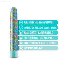 Rechargeable Vibrators - Limited Addiction By Blush® | Utopia Slimline Aqua Vibrator With Powerful RumboTech™ Technology