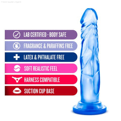 Dildos - B Yours By Blush® | Sweet N' Hard 5 Realistic 7.5-Inch Long Dildo With Suction Cup Base