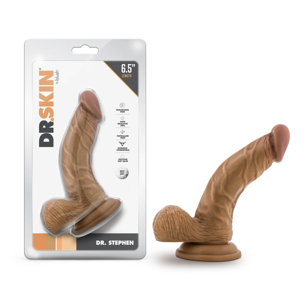 Dr. Skin By Blush® | Dr. Stephen 6.5 Inch Long Dildo with Suction Cup & Balls