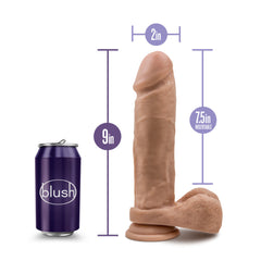 Au Naturel Realistic 9-Inch Long Dildo With Balls & Suction Cup Base