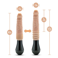 Dr. Skin Silicone By Blush® | Dr. Knight Large 10.5 Inch Vibrating, Gyrating And Thrusting Dildo in Beige – Made With Puria® Platinum Cured Silicone