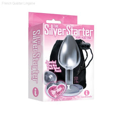 Butt Plugs - The 9'S The Silver Starter Bejeweled Heart Plug - Small