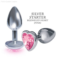 Butt Plugs - The 9'S The Silver Starter Bejeweled Heart Plug - Small