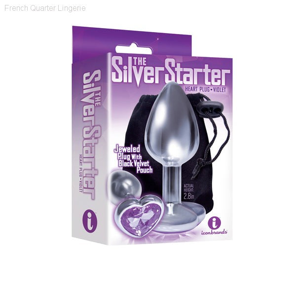 Butt Plugs - The 9'S The Silver Starter Bejeweled Heart Plug - Small