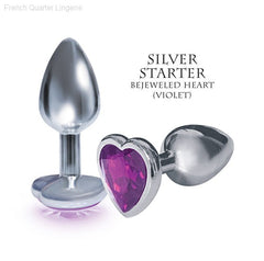 Butt Plugs - The 9'S The Silver Starter Bejeweled Heart Plug - Small