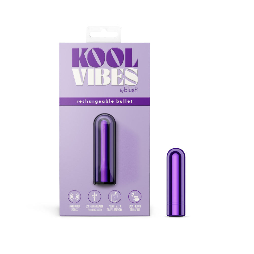 Kool Vibes By Blush® | Discreet & Travel-Friendly Mini Bullet Vibrator - 10 Vibration Modes Clitoral Stimulator