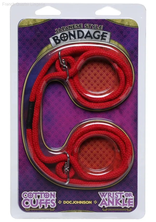Japanese Style Bondage - 100% Cotton Wrist or Ankle Cuffs