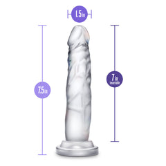 B Yours Diamond By Blush® | Crystal Realistic Clear 7.5-Inch Long Dildo With Suction Cup Base