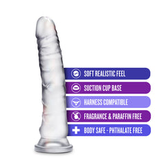 B Yours Diamond By Blush® | Glisten Realistic G-Spot Clear 8.75-Inch Long Dildo With Suction Cup Base-French Quarter Lingerie