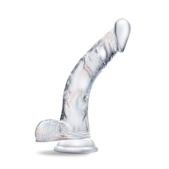 B Yours Diamond By Blush® | Luster Realistic G-Spot Clear 8.5-Inch Long Dildo With Balls & Suction Cup Base