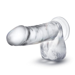 B Yours Diamond By Blush® | Glimmer Realistic Clear 8-Inch Long Dildo With Balls & Suction Cup Base