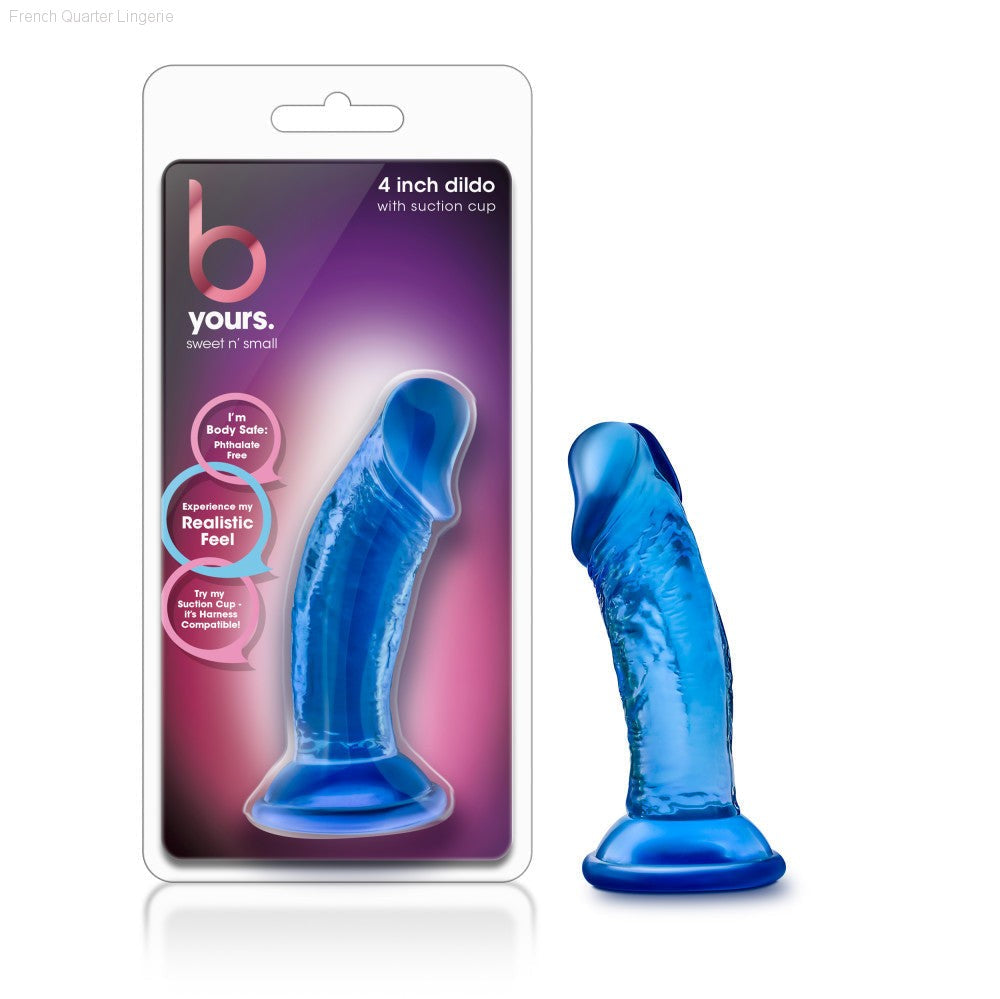 Blush B Yours Sweet N' Small Realistic 4.5-Inch Long Dildo With Suction Cup Base-French Quarter Lingerie
