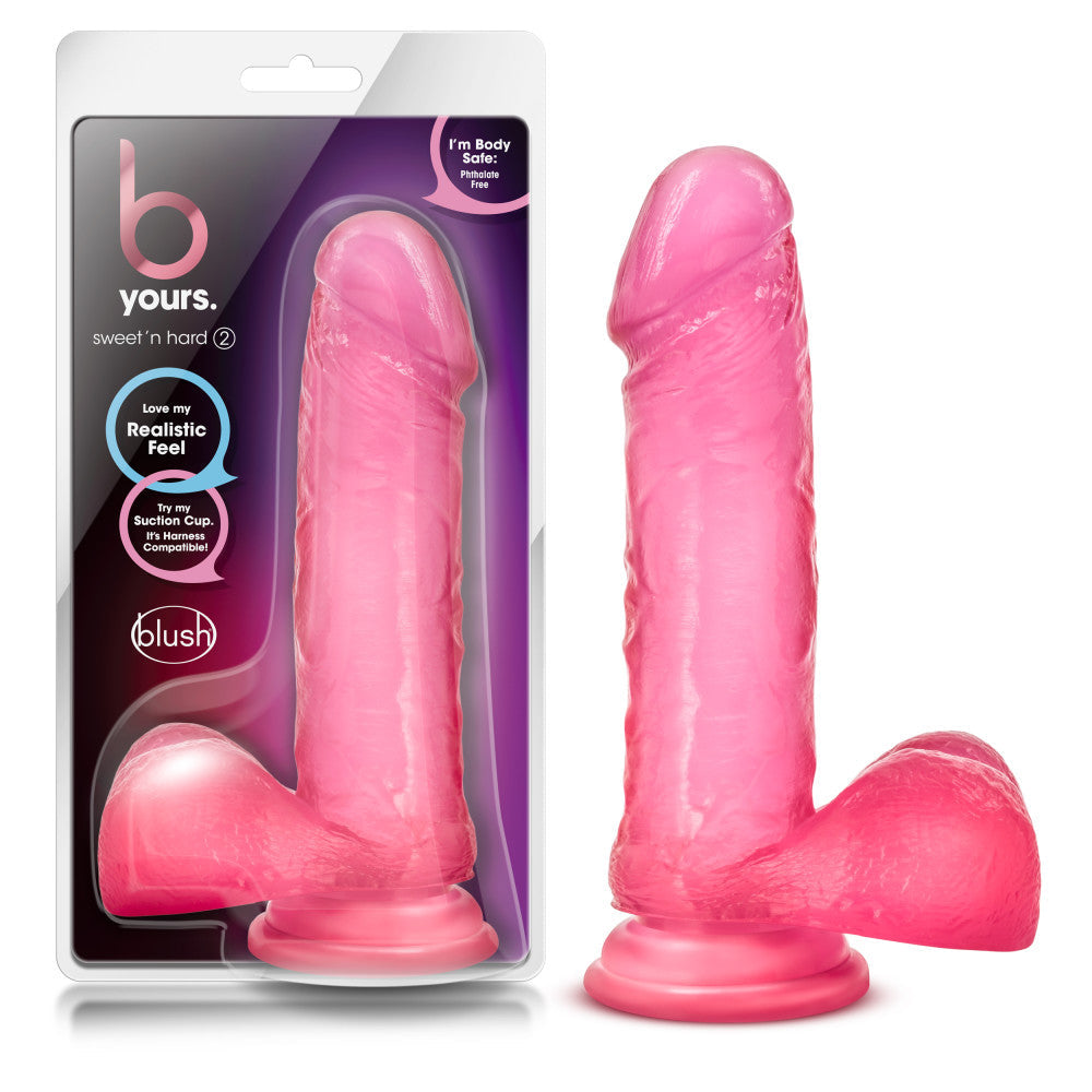 B Yours By Blush® | Sweet N' Hard 2 Realistic 8-Inch Long Dildo With Balls & Suction Cup Base